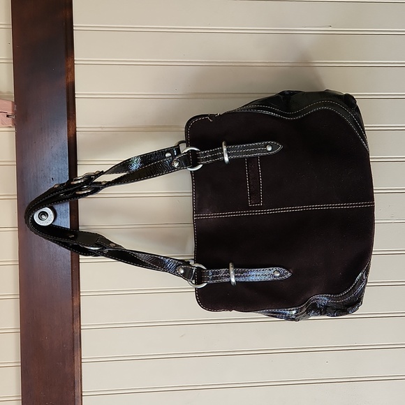 EUC The Sak purse bag dark brown double strapped leather - Picture 5 of 11